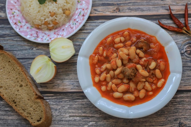 Turkish foods dried bean kuru fasulye