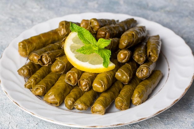 Turkish foods; stuffed leaves (yaprak sarma dolma)