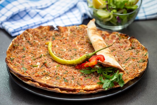 Turkish foods Turkish pizza Lahmacun