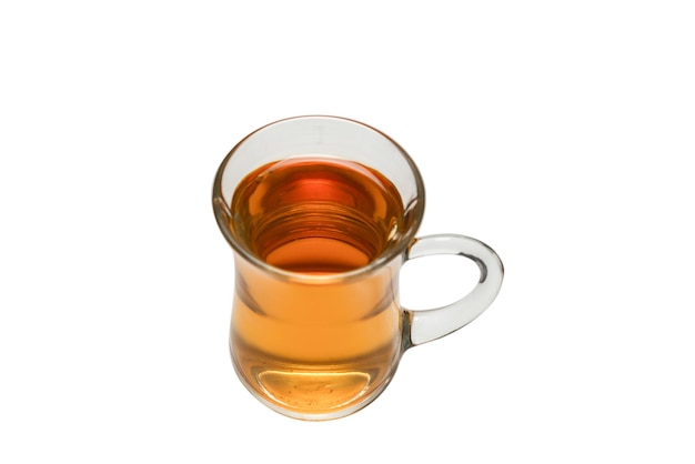 A turkish glass of tea isolated on a white background