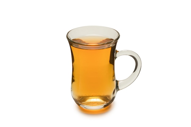 A turkish glass of tea isolated on a white background