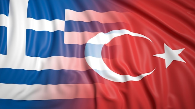 Turkish and Greek flags