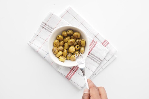 Turkish Grilled olives in a bowl