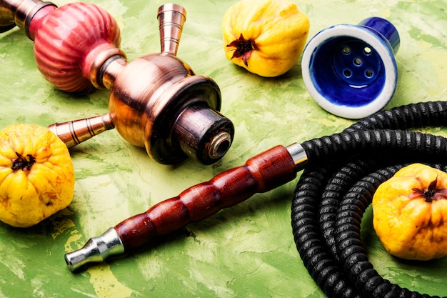 turkish hookah with aroma quince