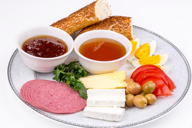 Turkish kitchen; Traditional delicious Turkish breakfast table.