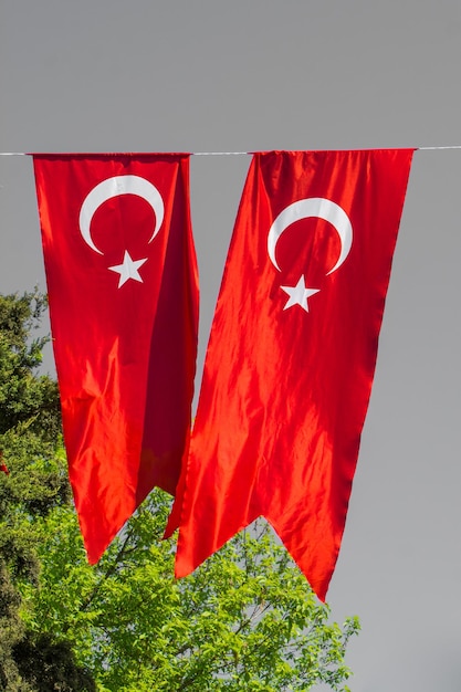 사진 야외에서 보이는 터키 국기