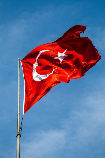 Turkish national flag in view