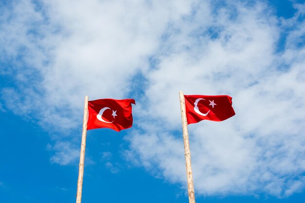 Photo turkish national flag in view