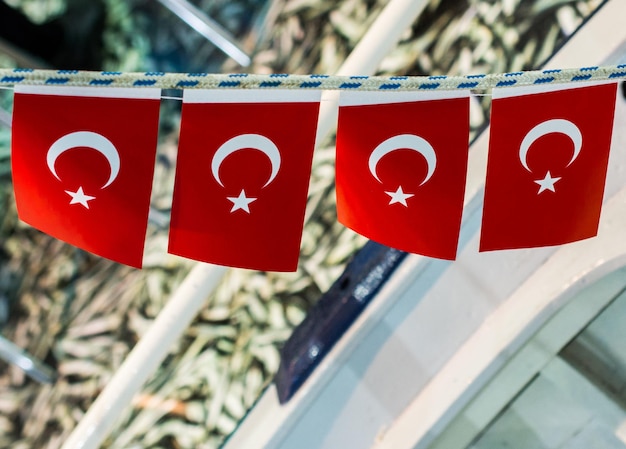 Turkish national flag in view