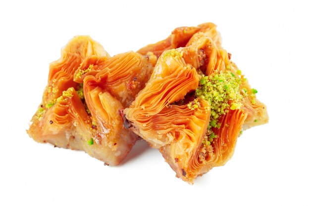 Turkish Ramadan Dessert Baklava isolated on white