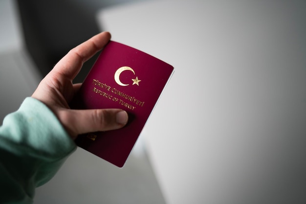 Turkish red standard passport for international travel