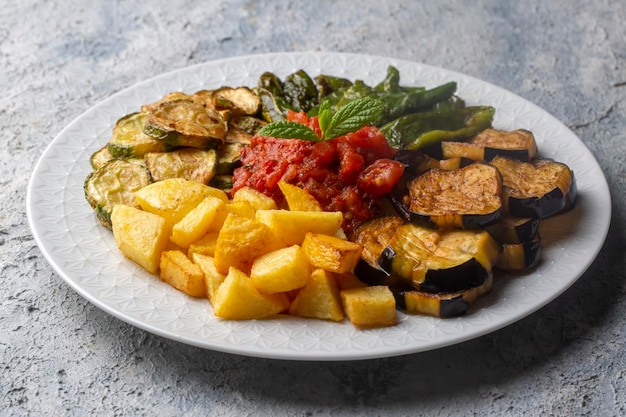 Turkish style mixed vegetable fried (Karisik Kizartma)