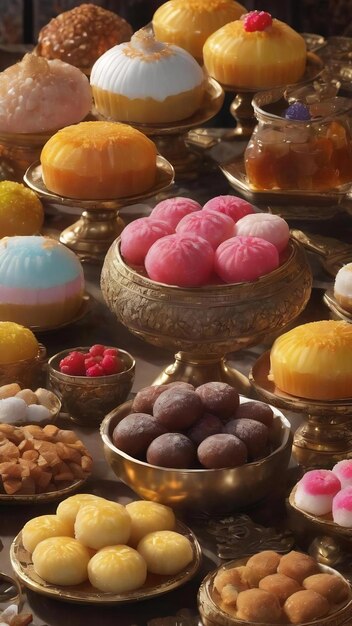 Turkish sweets on table