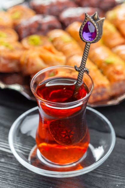 Turkish tea in traditional glass