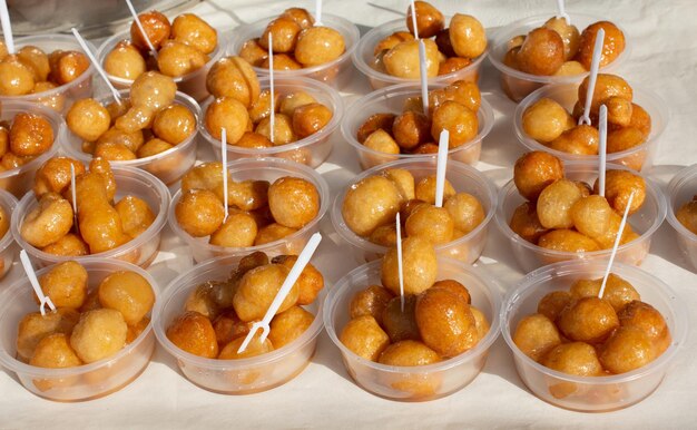 Turkish traditional desert sweets at the market