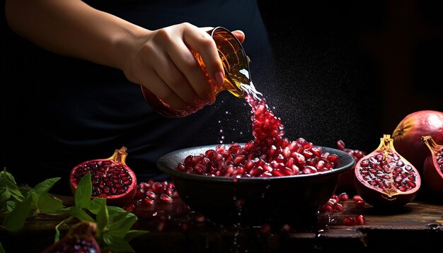 Foto le donne turche fanno la salsa di melograno.