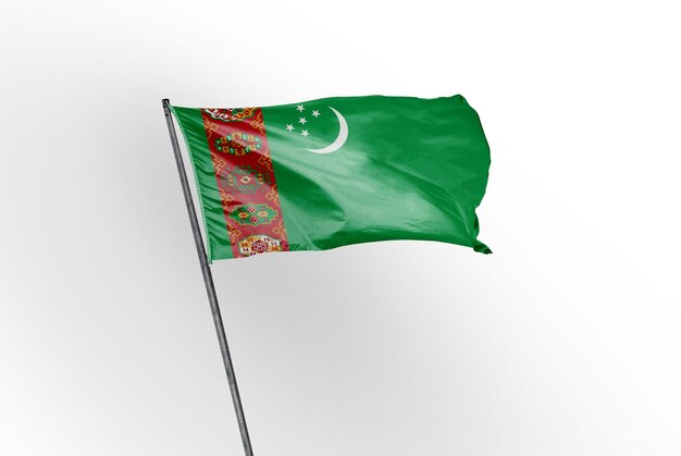 turkmenistan waving flag on a white background image