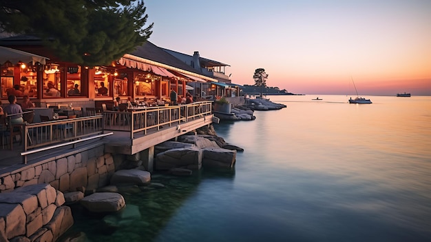 Turks restaurant aan de kust Ai Generative