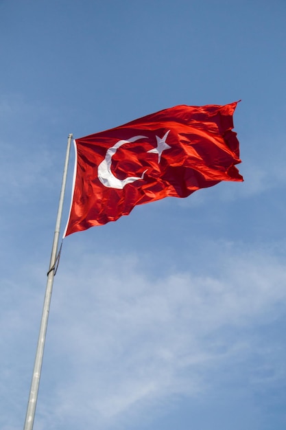 Turkse nationale vlag in zicht