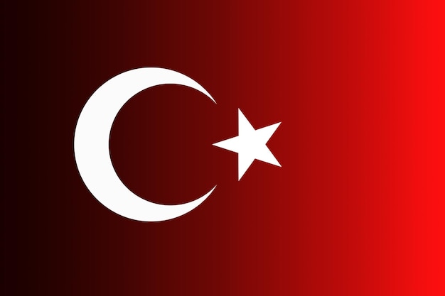 Turkse nationale vlag met witte ster en maan