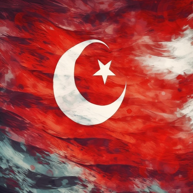 Turkse vlag Illustratie AI GenerativexA