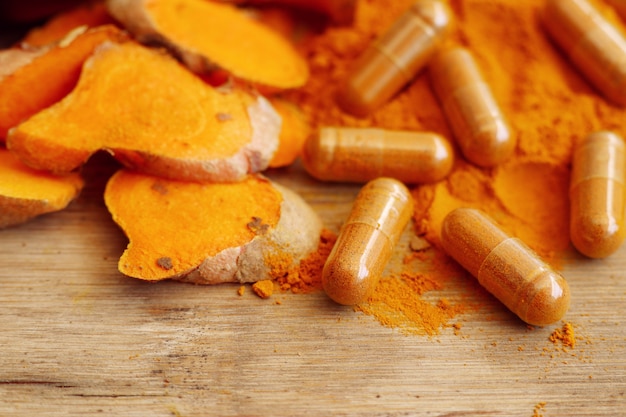 Turmeric capsule with powder