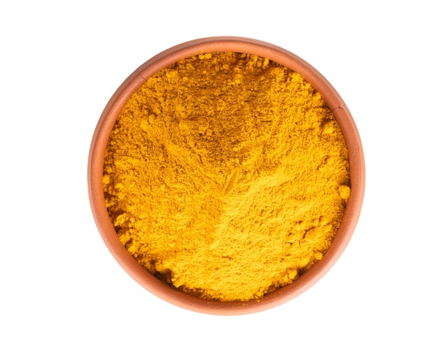 Turmeric dust or haldi powder also known as curcuma longa linn