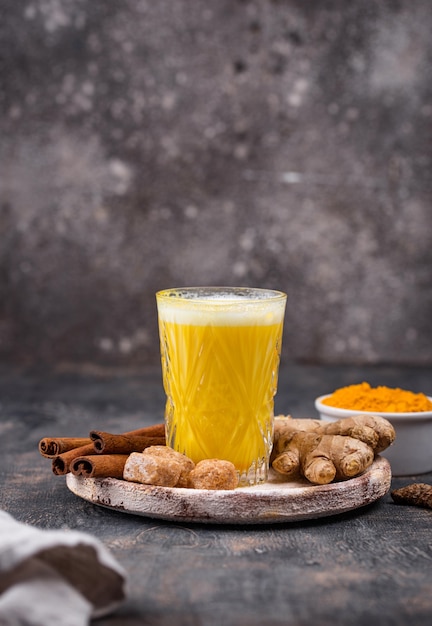 Turmeric golden milk with spices