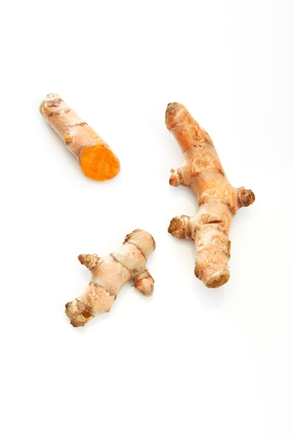 Turmeric isolated on white background.