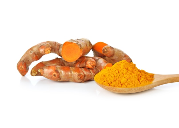 Turmeric isolated on white