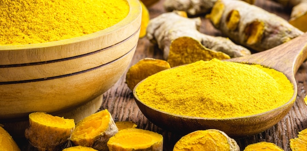 Turmeric powder, culinary flavor, also known as turmeric, turmeric or sun root