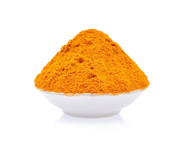 Turmeric powder isolated on white