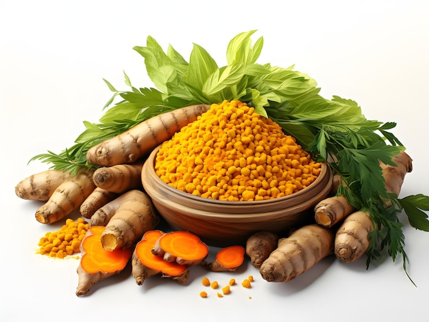 Кусочки куркумы и порошок Curcuma Longa Linn