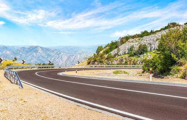 Turn of road in mountains of Montenegro