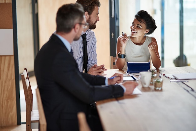 Turning ideas into reality shot of office workers in a meeting in a boardroom