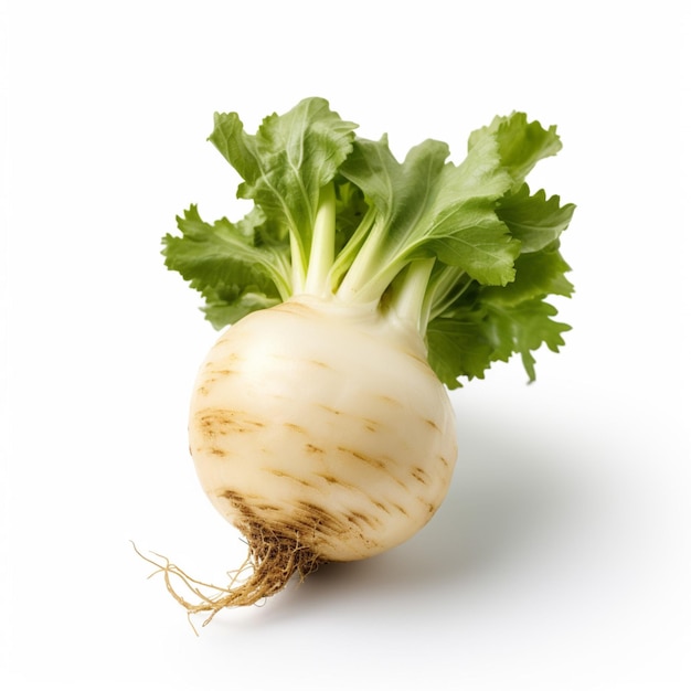 Turnip with white background high quality ultra hd