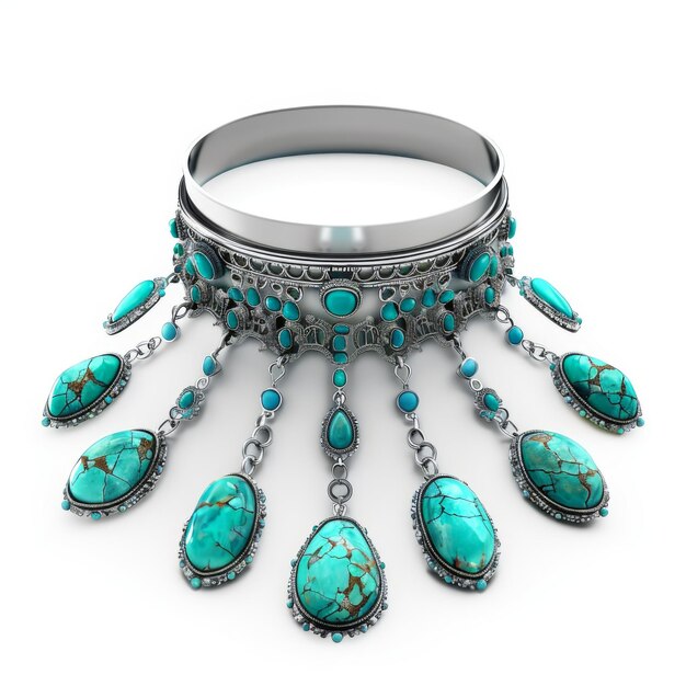 Turquoise choker geïsoleerd