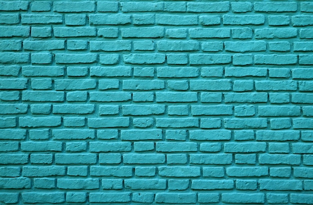 Turquoise Colored Brick Wall at La Boca in Buenos Aires of Argentina for Background, Texture or Pattern