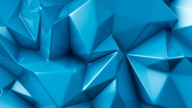Turquoise crystal background with triangles. 3d rendering.