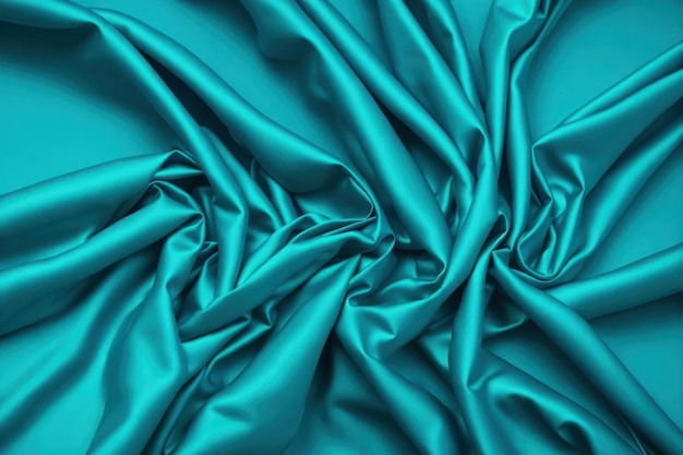Turquoise fabric with a soft edge.
