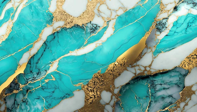 Turquoise and gold marble texture marble background high resolution marble