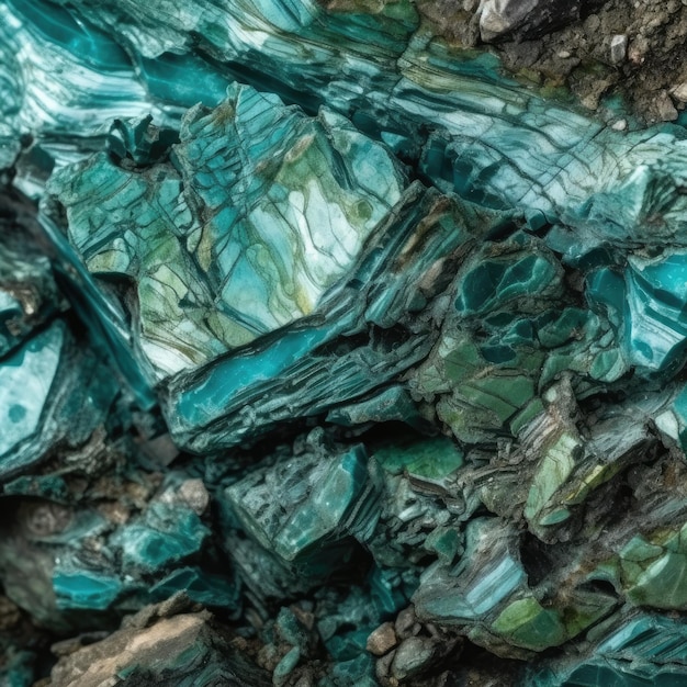 Turquoise and green mineral texture as background Close up