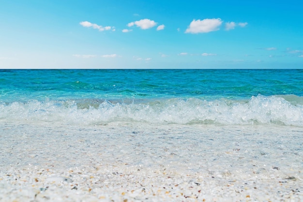 Turquoise kust op een heldere dag op Sardinië