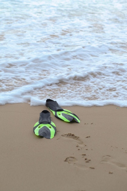 Foto sulle pinne oceaniche turchesi per le immersioni