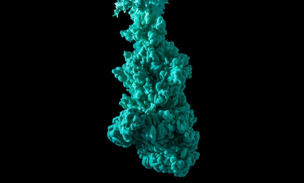 사진 청록색 페인트 구름 추상 블랙에 격리입니다.