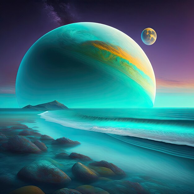 Turquoise planet