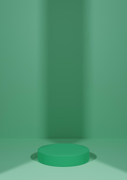 청록색 렌더링 최소한의 빈 제품 사진 디스플레이 배경 실린더 연단 스탠드 조명