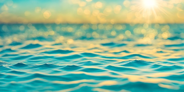 Turquoise sea and blue sunny sky background