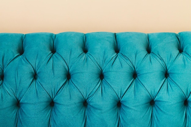 Turquoise teal velvet capitone headboard of chesterfiels style