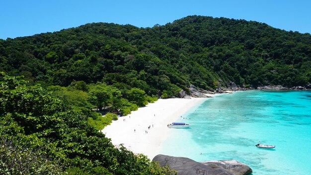 Turquoise water in the bay view of the island